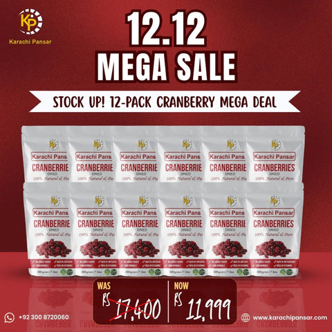 12 Packs of Dried Cranberries 200g Each - 12.12 Big Sale Deal