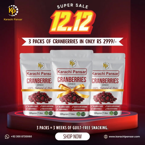 3 Packs of Dried Cranberries 200g Each - 12.12 Big Sale Deal