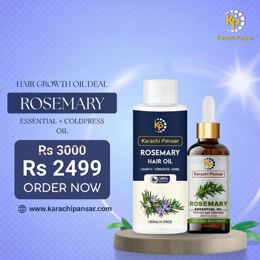 Rosemary Hair Oil Deal – Essential + Cold Press Oil for Hair Growth