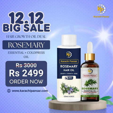 Rosemary Hair Oil 12.12 Big Sale Deal – Essential + Cold Press Oil for Hair Growth
