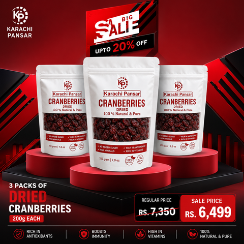 3 Packs of Dried Cranberries 200g Each