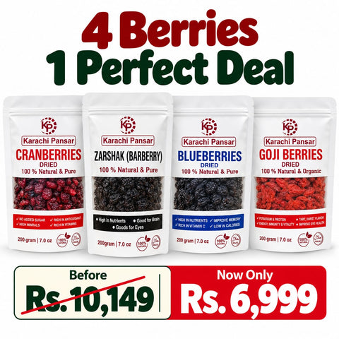 4 Berries 1 Perfect Deal  Goji-Cran-Zarshak-& Blueberries