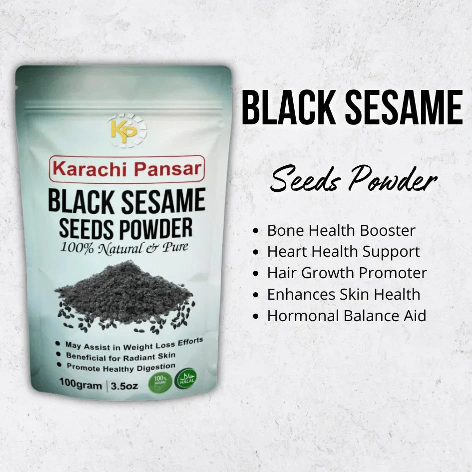 "Black Sesame Seeds Powder 100g - karachipansar"
