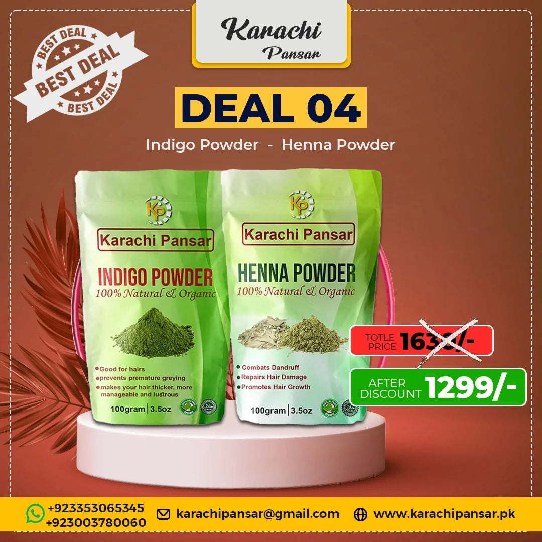 Deal 4 Indigo Powder and Henna Powder