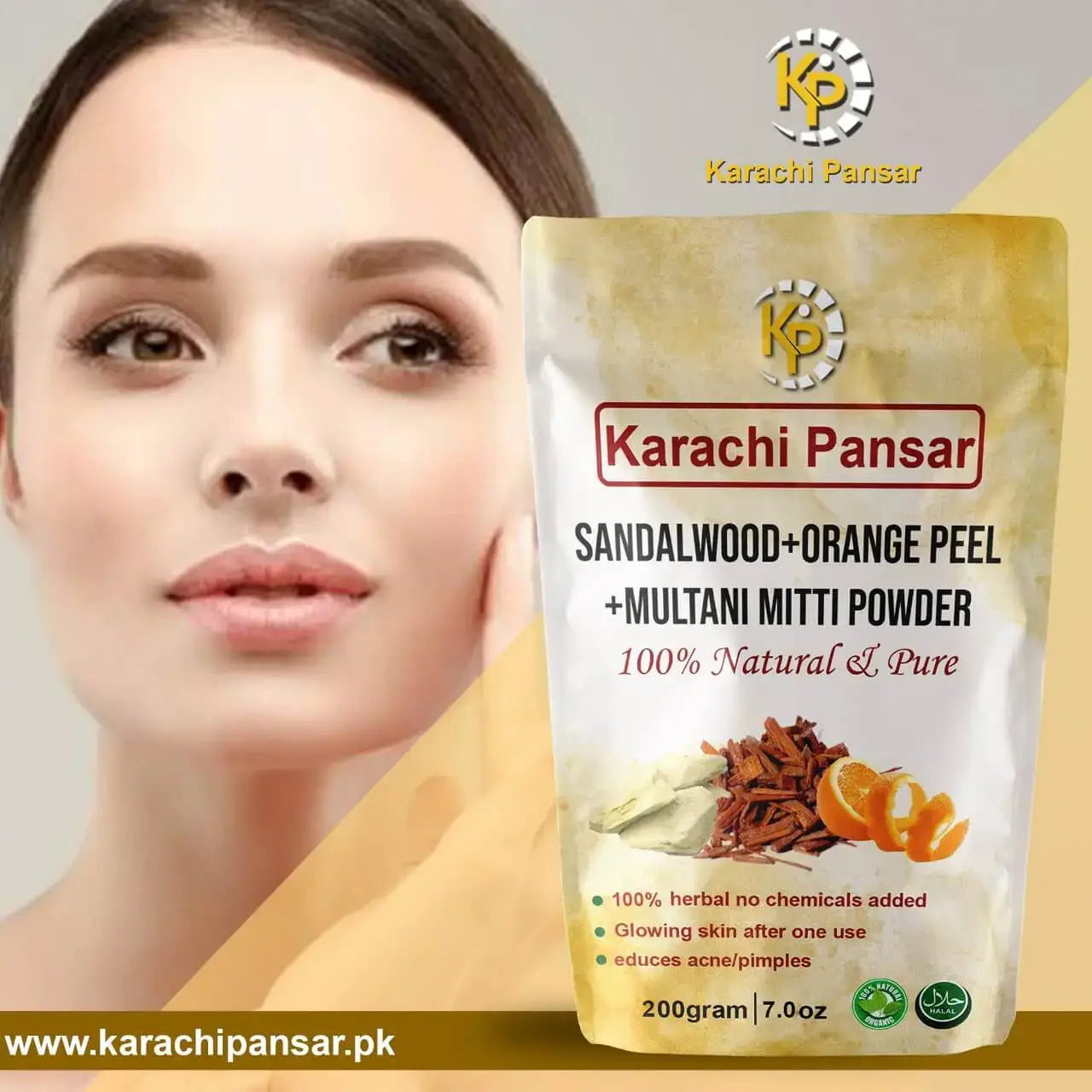 Combo Deal Sandalwood, Orange Peel & Multani Mitti 200g