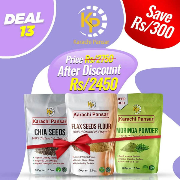 Chia Seeds, Flax Seeds & Moringa Powder