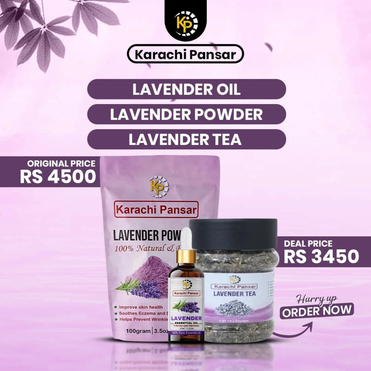 Lavender Powder, Tea & Essential Oil - Best Deal