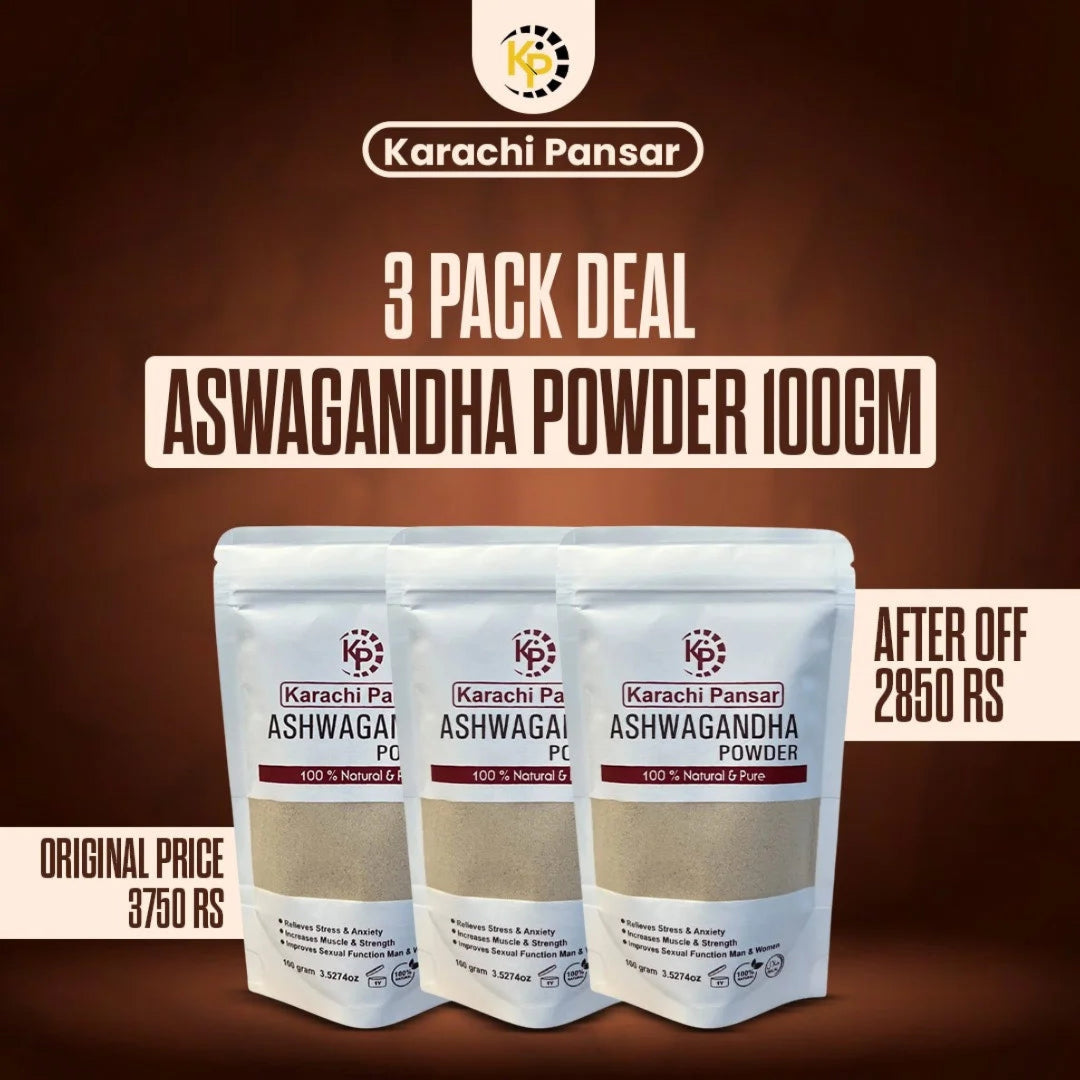 3 Pack Deal Ashwagandha Powder 100g Each