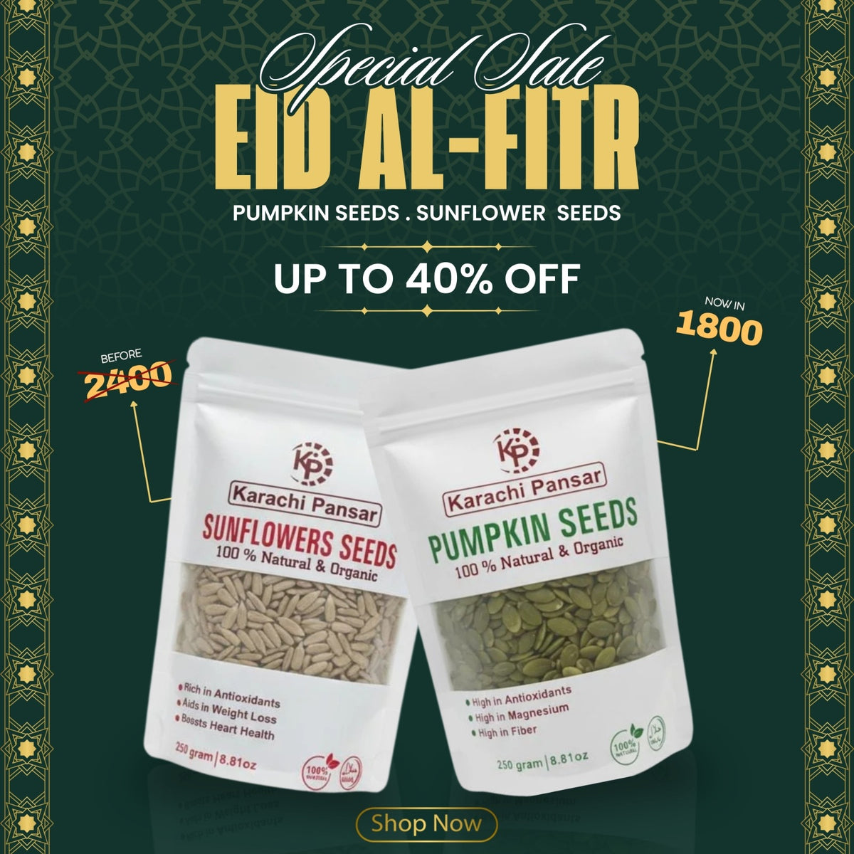 Pumpkin Seeds & Sunflower Seeds – 250g Each