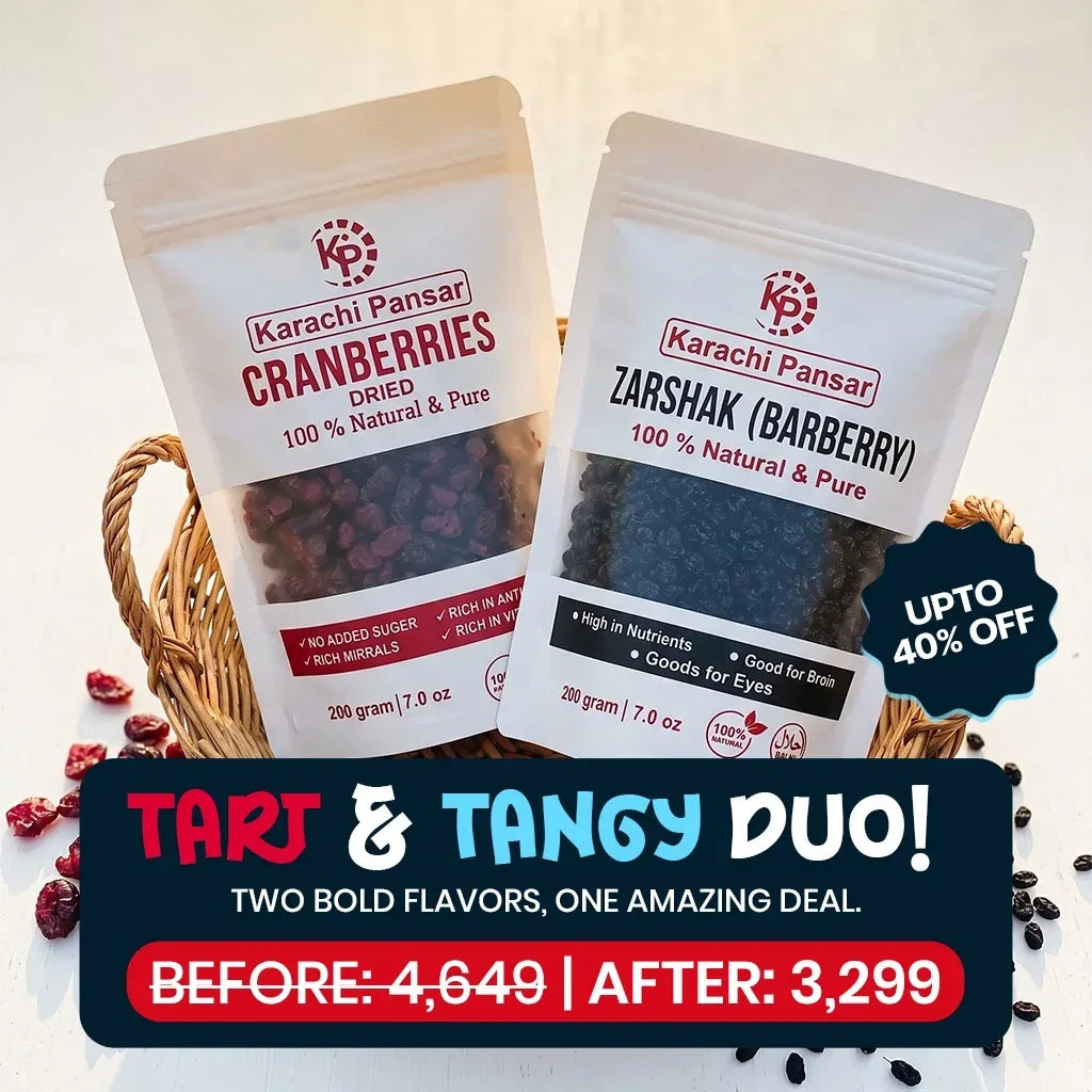 Tart & Tangy Duo ! Cranberries & Zarshak Berries