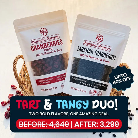 Tart & Tangy Duo ! Cranberries & Zarshak Berries