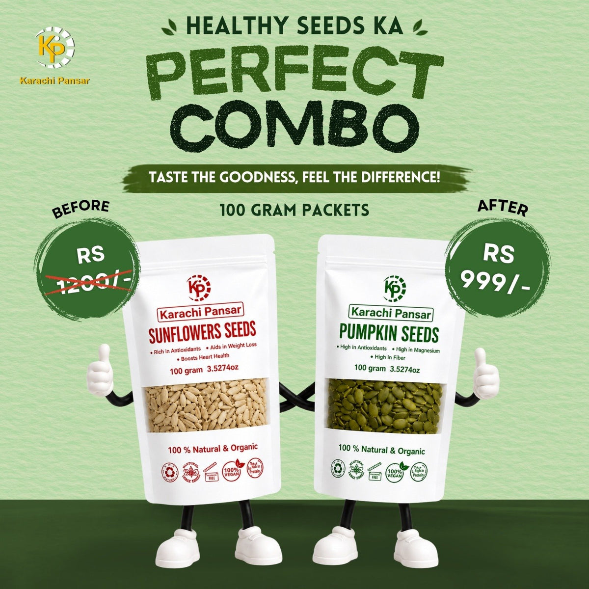 Perfect Combo Pumpkin seeds & Sunflower seeds 100gm