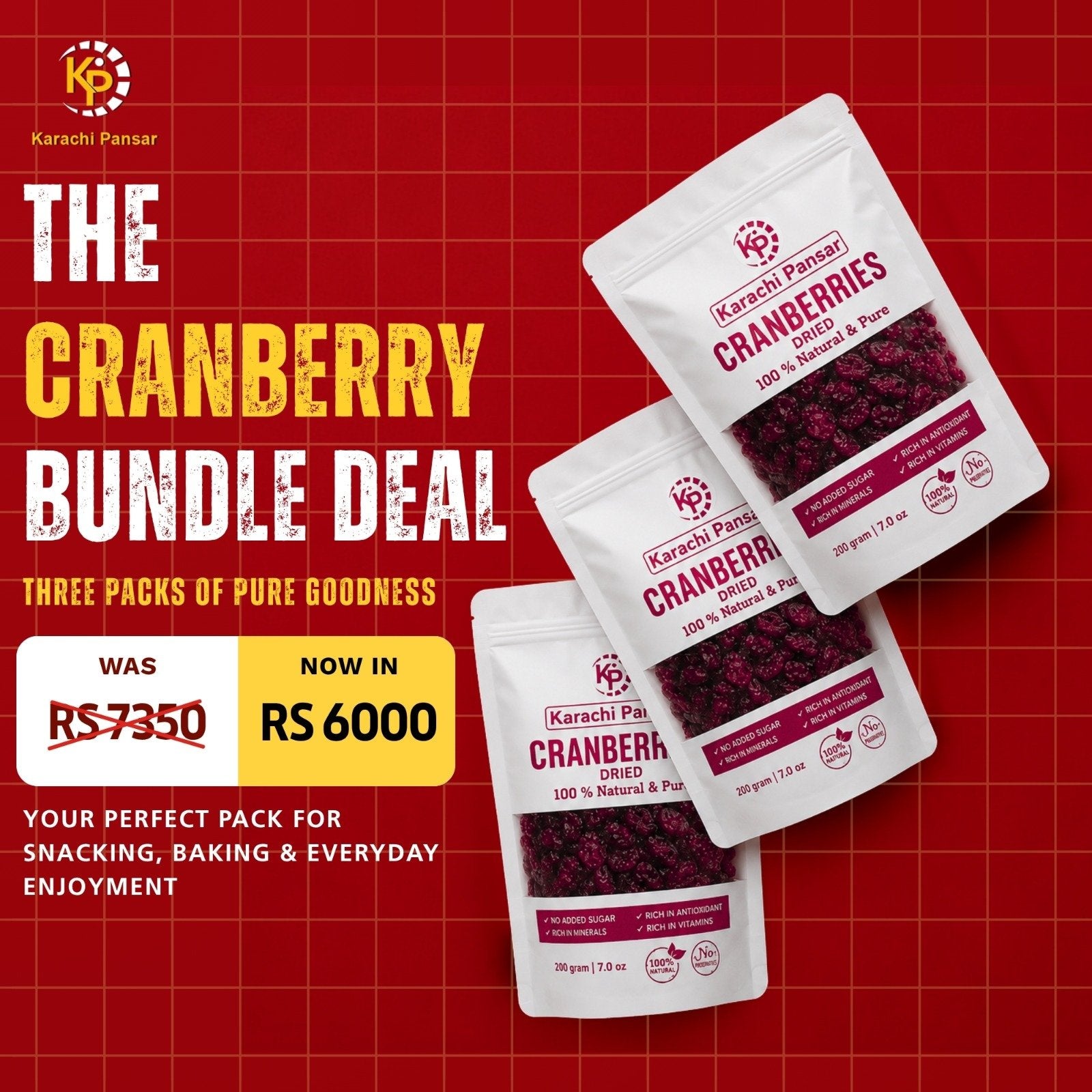 Dried Cranberries 3 Pack Bundle Deal