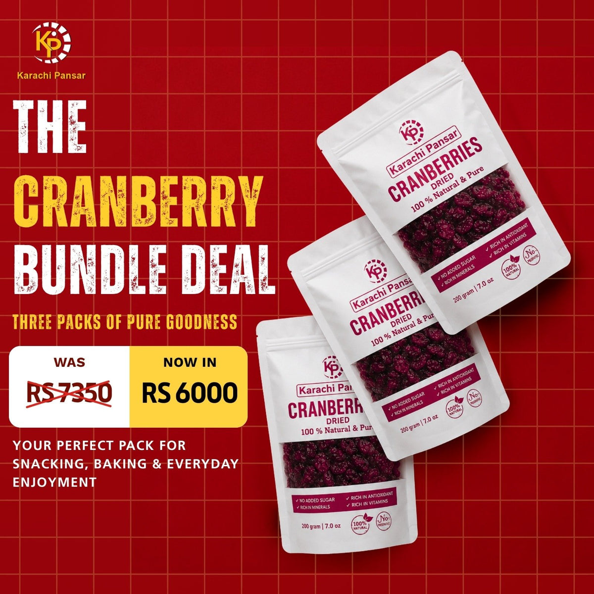 Dried Cranberries 3 Pack Bundle Deal