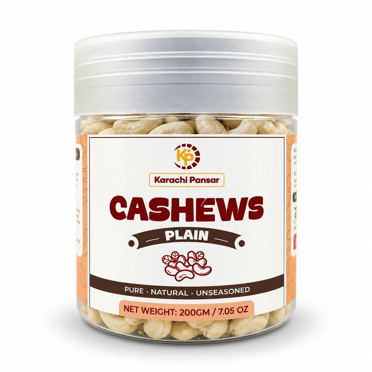 Cashew Nuts Plain 200gm Bottle