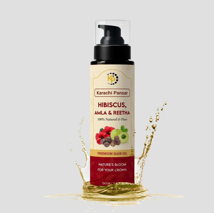 Amla Reetha Hibiscus Hair Oil – Natural Hair Growth & Shine Formula 150ml - karachipansar