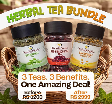 Herbal Harmony: The Ultimate Tea Trio (Hibiscus Tea  Chamomile Tea  Spearmint Tea)