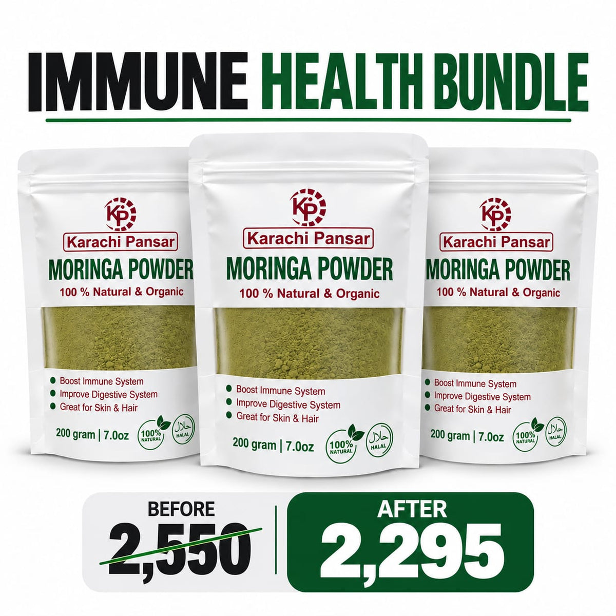 Moringa Powders Deal 3 Packs 200gm