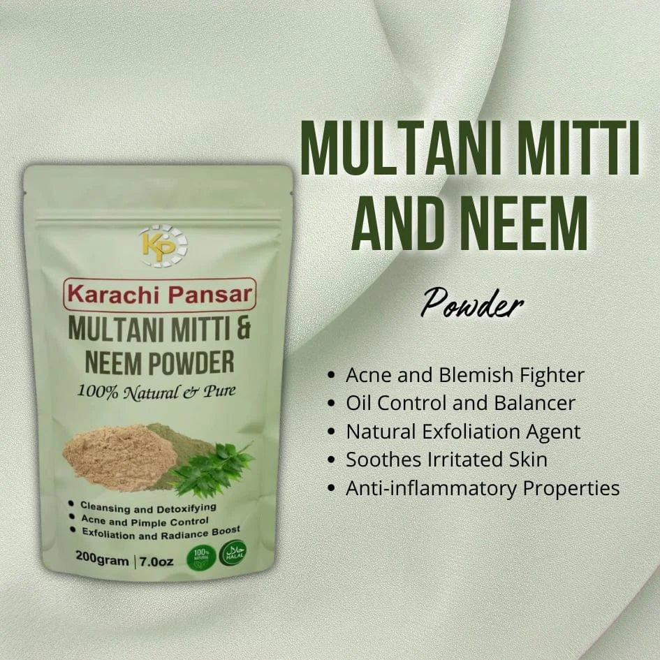 Multani Mitti and Neem Powder 200g - karachipansar