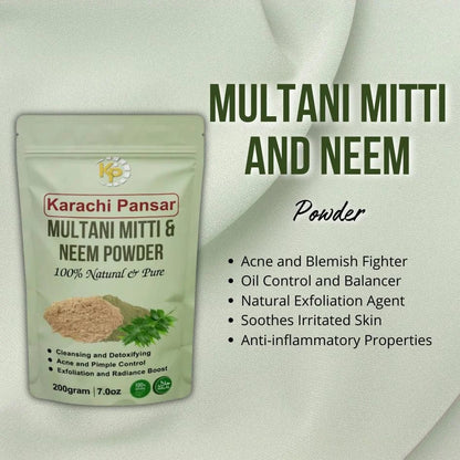 Multani Mitti and Neem Powder 200g - karachipansar