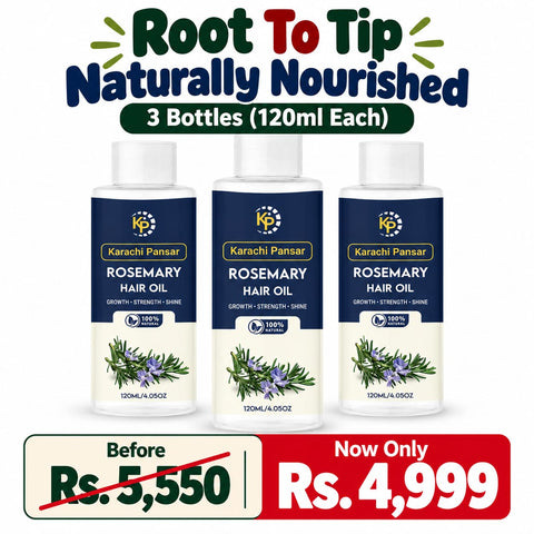 HAIR GROWTH TREATMENT 3 BOTTLES ROSEMARY COLD PRESSED OILS